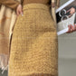 Brownie autumn wool retro tweed suit skirt jacket - Dunnu