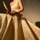 Aconiconi Light luxury gilt French jacquard midi Bridal dress - Twilight