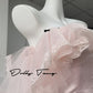 DOLLY Elegant Pastel pink Ruffle Sleeves Long Party Dress- Mina