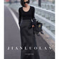 Huanzi customized loose slit midi black skirt - Swan