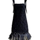 Aconiconi Elegant Black Retro Sleeveless lbd lace Dinner Dress- Quiet Night Orchid