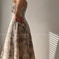 Aconiconi  Elegant Sleeveless Floral Print Long swing Dress- Garden of Thorns