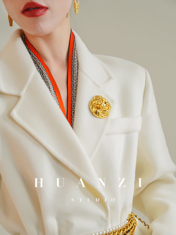 Huanzi custom-made Australian wool pure hand-sewn double-sided autumn winter coat - Iya