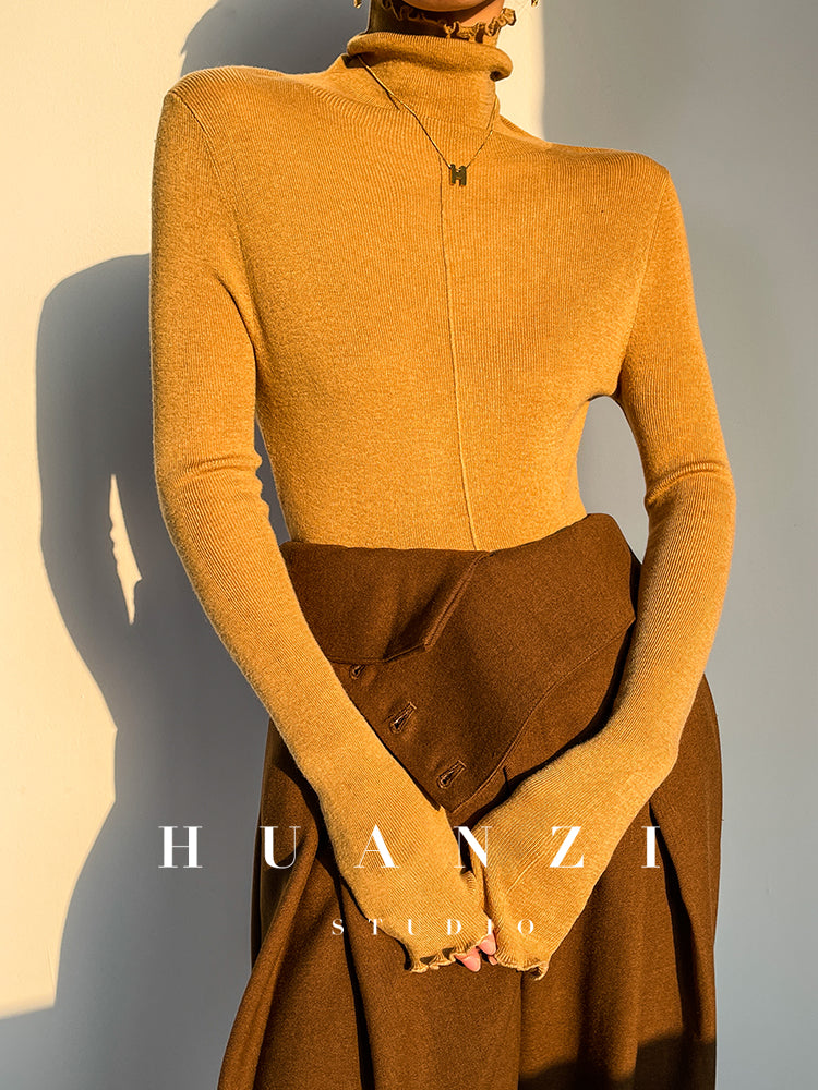 Huanzi custom turtleneck pullover knitted sweater autumn winter - Bililly