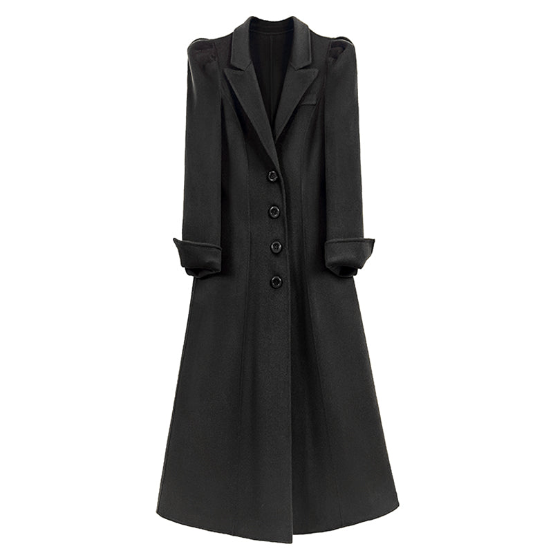 Huanzi French Hepburn style high-end double-sided cashmere wool tweed coat - Siriio