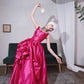 DOLLY High End Rose Square Collar Sleeveless Handmade Flower Long Dinner Dress-RITA