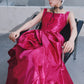 DOLLY High End Rose Square Collar Sleeveless Handmade Flower Long Dinner Dress-RITA