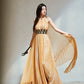 DOLLY High End Sleeveless Halter Shawl Long Pleated evening gown Dress-Linda