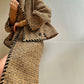 Aconiconi| Caramel wool jacket loose cropped tweed coat suit and skirt hip- Cocoa