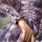 Aconiconi Square Collar Long Sleeve Tea Dress- Amethyst Water