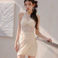 DOLLY High End French Style Crew Neck Sleeveless Beaded Short Party Dress-TORI