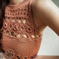 Aconiconi Elegant Brown Sleeveless 100% cotton Crochet Knitted Long midi Dress - Alice Dream