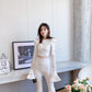 DOLLY Luxury Long Trumpet Sleeve Crop Top+ High Waist Long Flared Pants-LOLA