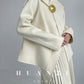 Huanzi wool tweed autumn  winter short cashmere double-sided coat - Talfy