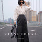 Huanzi customized loose slit midi black skirt - Swan