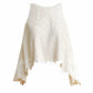 Aconiconi Elegant Beige Crew Neck Top/ High Waist Loose Long Skirt- Sea of Clouds Wind Chime