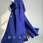 Huanzi high-end blue double-sided cashmere women 's wool coat - Marumi