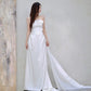 DOLLY Luxury White Bandeau Stain High Waist Long Wedding Dress-Lola