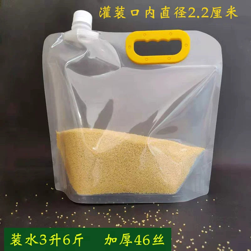 Hot soup bag: 2 kg laundry detergent bag, stand-up bag, portable liquid packaging bag, plastic composite bag, 6 kg large mouth spout bag