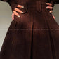 Aconiconi Girl Full wool French long sleeve Blazer pleated skirt - Maillard