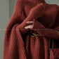 Aconiconi|Cloak Jacket Sleeve Loose Knit Shawl Shoulder Sweater - Snow Lovers