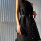 Aconiconi Elegant Black Retro High Waist Diamond Tassel Chic Skirt-  Shallow Light