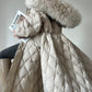 Aconiconi Elegant Duck Down Long Sleeve Hooded Long Fur Winter Coat -  He Xu Ling Hua