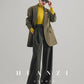 Huanzi high-end retro autumn and winter 100% wool waist suit jacket - Cassie