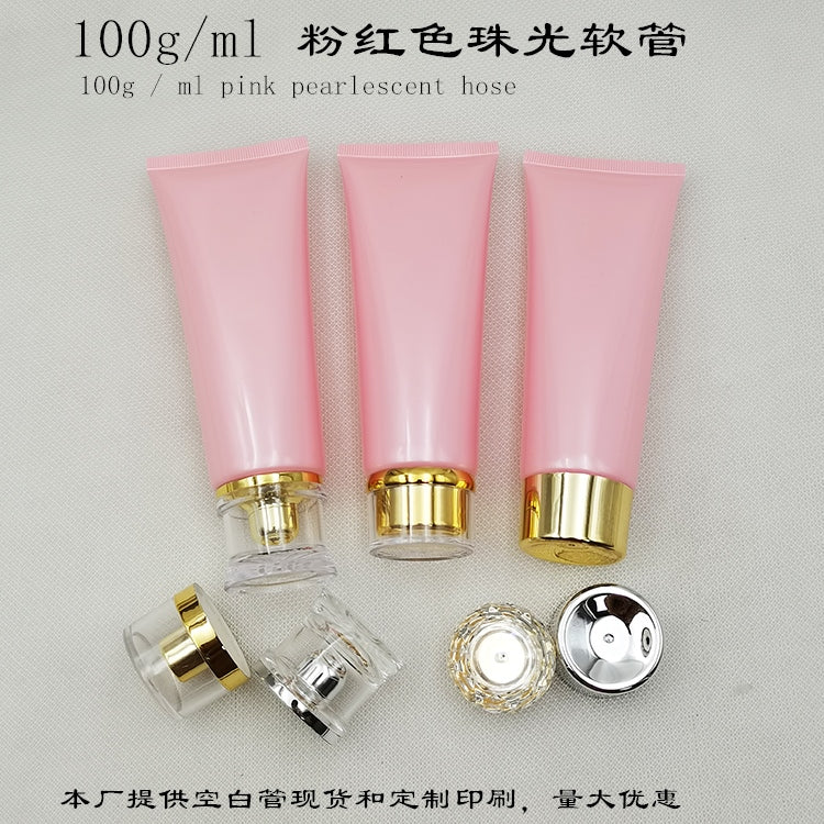 Spot 100gml custom skin care products, cosmetics, facial cleanser, hand cream, pink hose, sub-bottle, packaging material tube