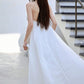 DOLLY Luxury White Bandeau Stain High Waist Long Wedding Dress-Lola