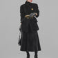 Huanzi French backless Hepburn black elegant mid-length autumn winter dress