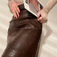 Aconiconi Elegant High Waist Short PU Leather Chic Skirt-Holiday Love Poems