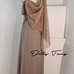 DOLLY High End Lazy Style Sleeveless Draped Collar Long Resort Dress-DEHLI