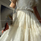 Aconiconi Luxury White U-Neck Puff Sleeves Tutu Short Skirt Top- Tangerine Rose