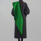 Huanzi designer double-sided cashmere coat mid-length contrast autumn  winter wool coat - Time