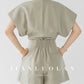 Huanzi custom couture Tencel micro-flash high-end vest shorts set- Vince