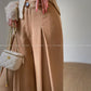 Aconiconi Eleant White Waist Loose Long Straight Suit Dinner Pants- Cloud Steps