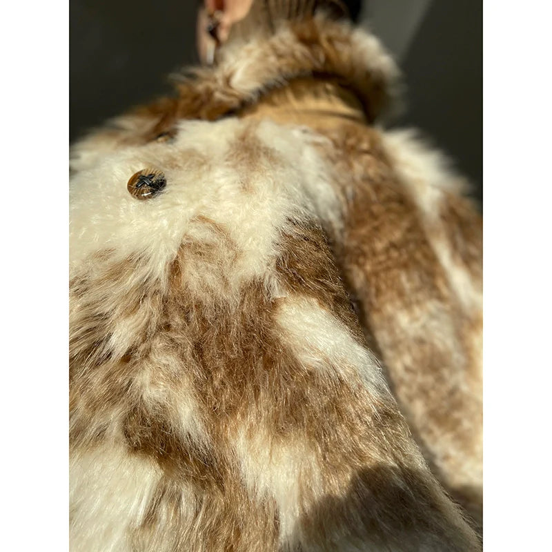 Imitation fur long-haired winter coat - Elk Palm