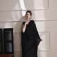 DOLLY Elegant Black Swing Collar Sleeveless Open Back Drape Dress-Kaka (V)