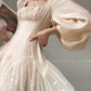 Aconiconi Luxury Black/Beige Long Sleeve Long bridal Sequin Dress- Moonlight Celebrity