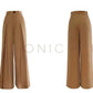 Aconiconi Eleant White Waist Loose Long Straight Suit Dinner Pants- Cloud Steps