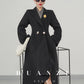 Huanzi double-sided cashmere women's black wool autumn winter coat - Muinw