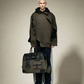 Army green Retro birkin inspired handmade canvas men business travel tote women's weekender travel overnight weekend handbag