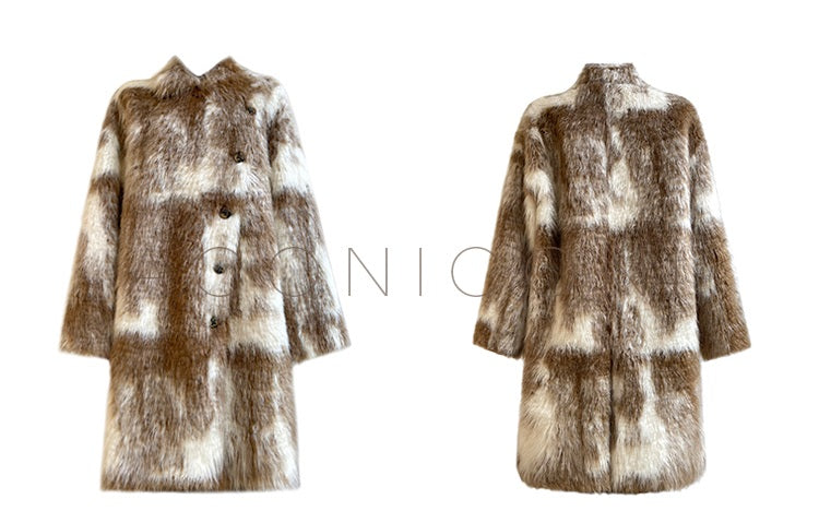 Imitation fur long-haired winter coat - Elk Palm