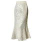 Aconiconi Luxury  Sequin Mermaid White/Black Long Skirt- Mermaid's Tears