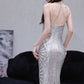 DOLLY Luxury Sliver Sleeveless Beaded Glitter Long Dress-SIDNEY