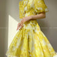 Aconiconi｜Lemon yellow high end summer dress- desire