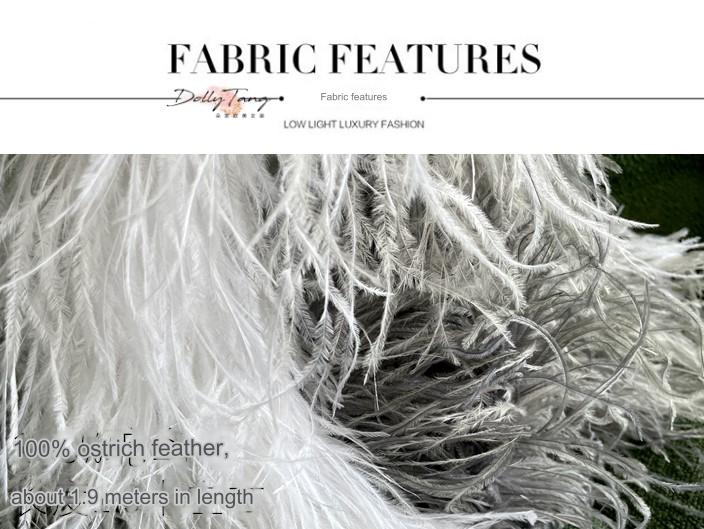 DOLLY High End Gray and White Russian Style High Grade Fluffy Feather Shawl-BENI