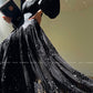 Aconiconi Luxury Black/Beige Long Sleeve Long bridal Sequin Dress- Moonlight Celebrity