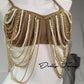 DOLLY High End Two Piece Brown V-Neck Sleeveless Top/White Tassel Skirt-Emelda